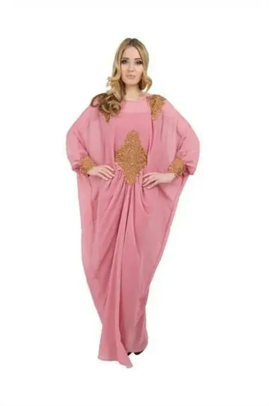 Picture of Radhe Designer Pink Cotton Kaftan Dress for Women - F6786