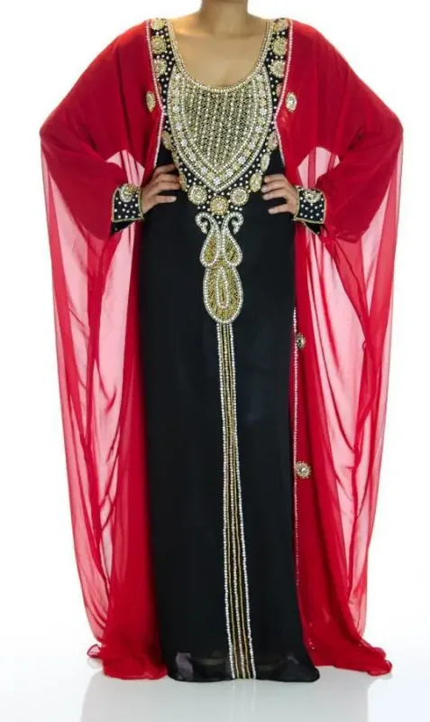 Picture of Radhe Designer White Georgette Kaftan Dress for Women - F6801