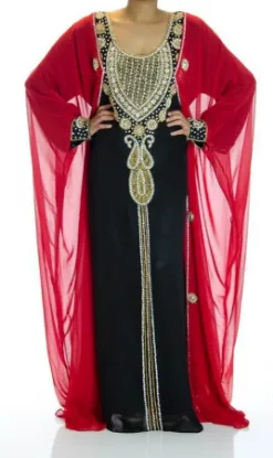 Picture of White Georgette Jilbab Dress for Women - Style F6801