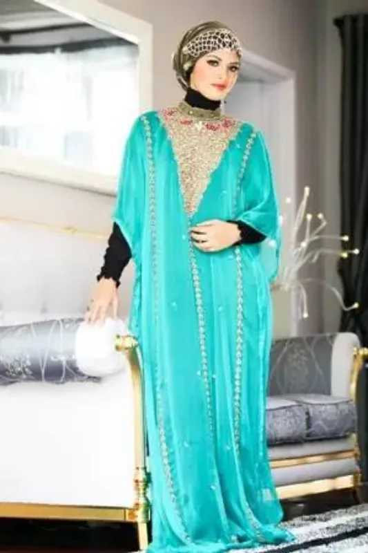 Picture of Radhe Designer Multicolor Georgette Kaftan Dress for Women - F6817