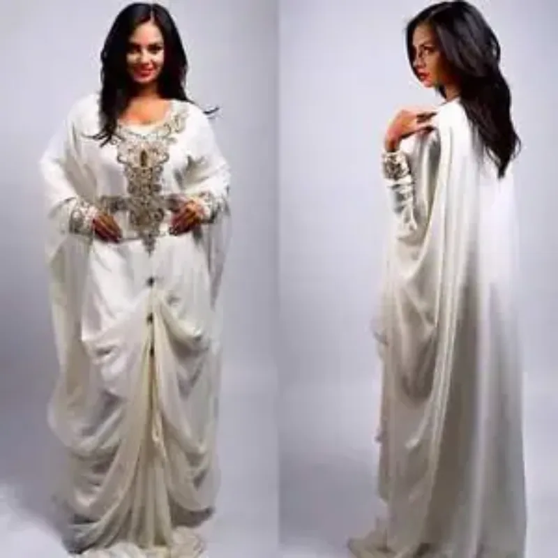 Picture of Radhe Designer White Georgette Kaftan Dress for Women - F6818