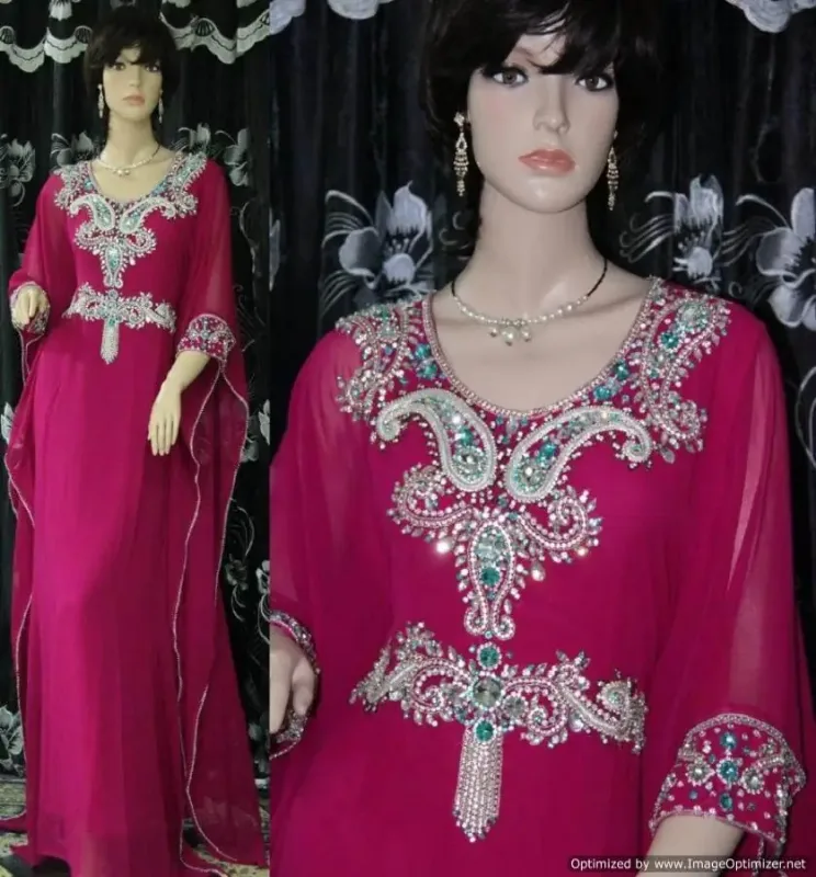 Picture of Radhe Designer White Georgette Kaftan Dress for Women - F6824