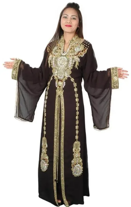 Picture of Radhe Designer Multicolor Georgette Kaftan Dress for Women - F6843