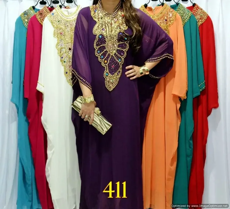 Picture of Radhe Designer Yellow Georgette Kaftan Dress for Women - F6867