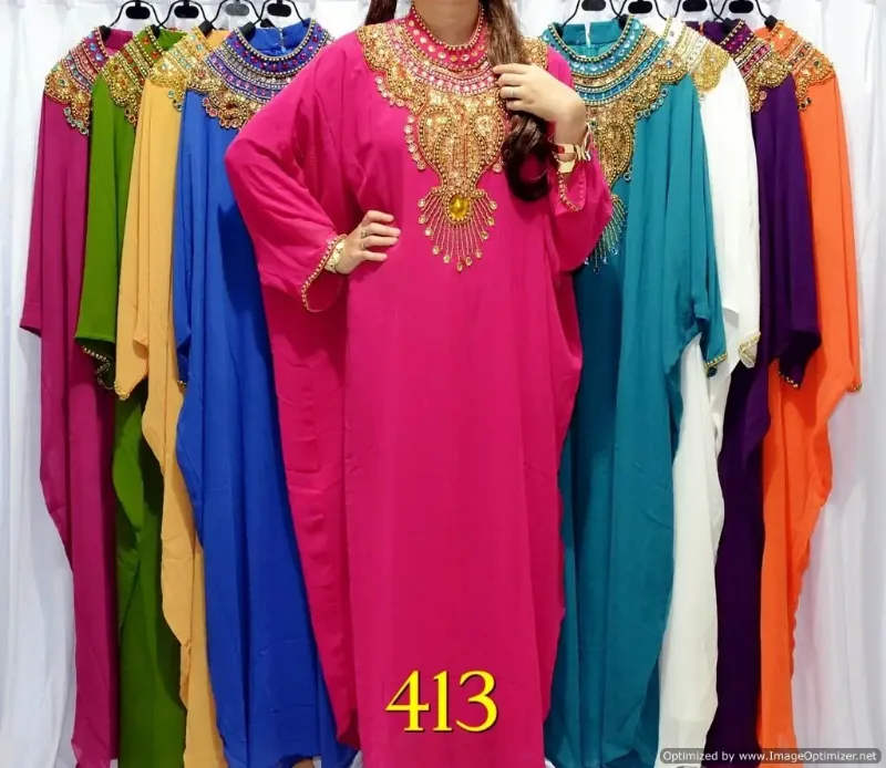 Picture of Radhe Designer Multicolor Georgette Kaftan Dress for Women - F6868