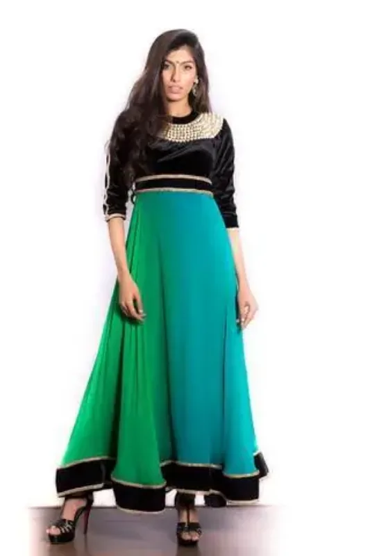 Picture of White Georgette Farasha Dress for Women