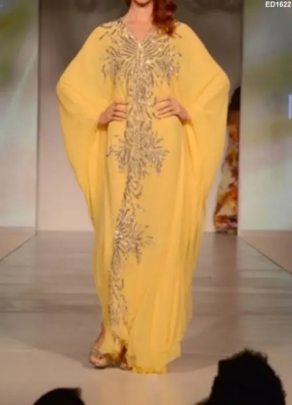 Picture of Modern Multicolor Georgette Jalabiya Gown for Women