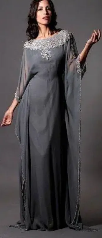 Picture of Flowy Black Georgette Jilbab Dress for Women