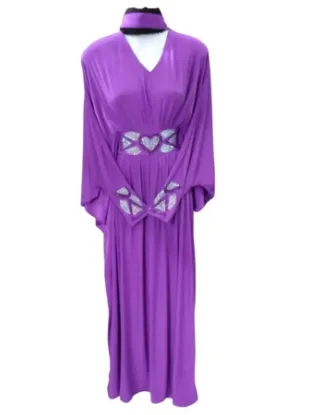 Picture of Black Georgette Dubai Style Kaftan for Women - Style F3592