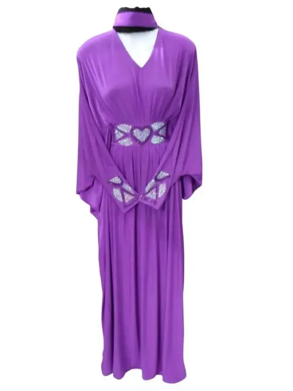 Picture of Black Georgette Dubai Style Kaftan for Women - Style F3592