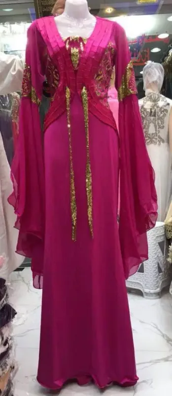 Picture of Premium Multicolor Georgette Dubai Style Kaftan for Women