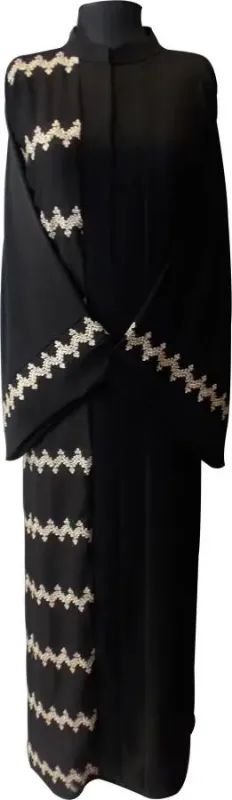 Picture of Premium Black Georgette Dubai Style Kaftan for Women