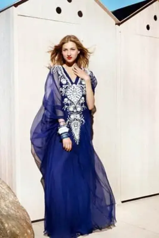 Picture of Radhe Designer Multicolor Georgette Kaftan Dress for Women - F8428