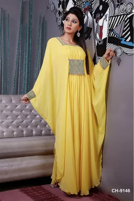 Picture of Refined Multicolor Georgette Jalabiya Gown for Women
