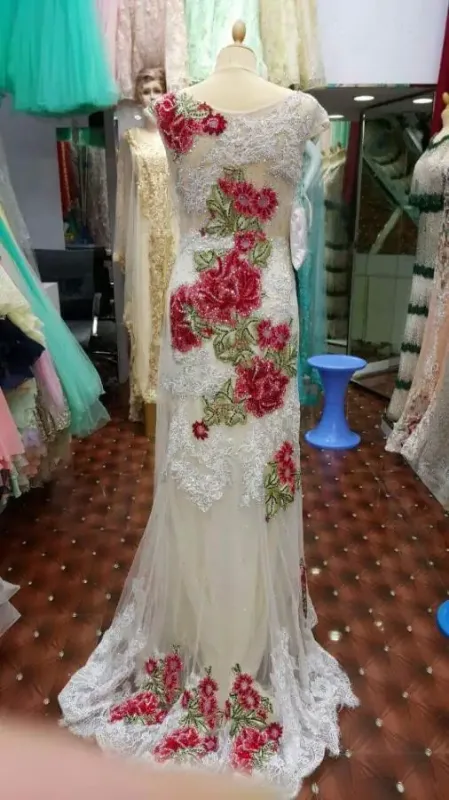 Picture of Radhe Designer White Georgette Kaftan Dress for Women - F8921