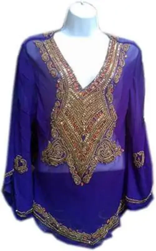 Picture of Modern Black Georgette Farasha Dress for Women