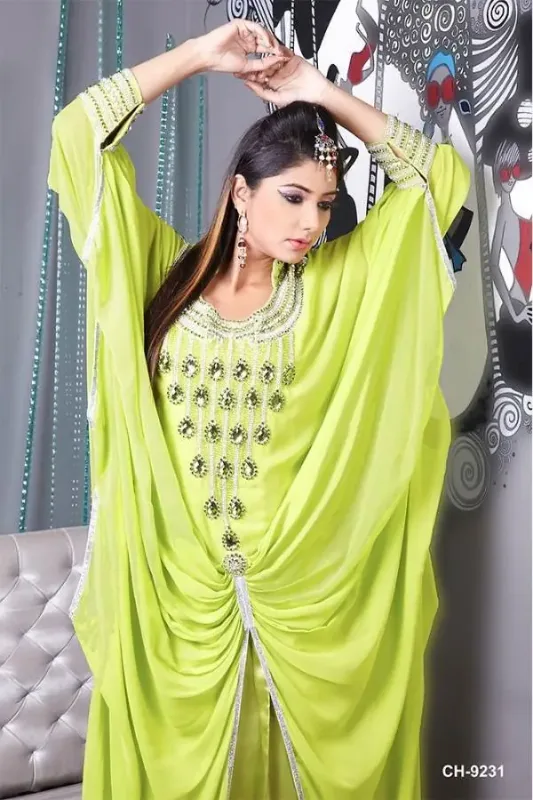 Picture of Elegant Black Georgette Jalabiya Gown for Women