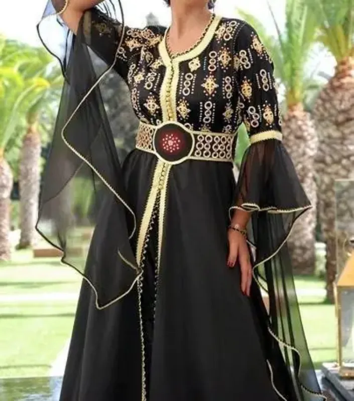 Picture of Radhe Designer Black Georgette Kaftan Dress for Women - F9631