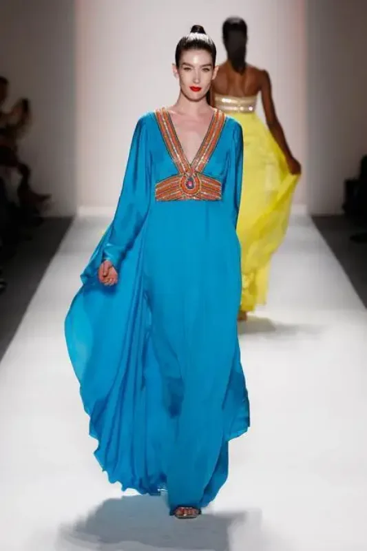 Picture of Radhe Designer Multicolor Georgette Kaftan Dress for Women - F8445