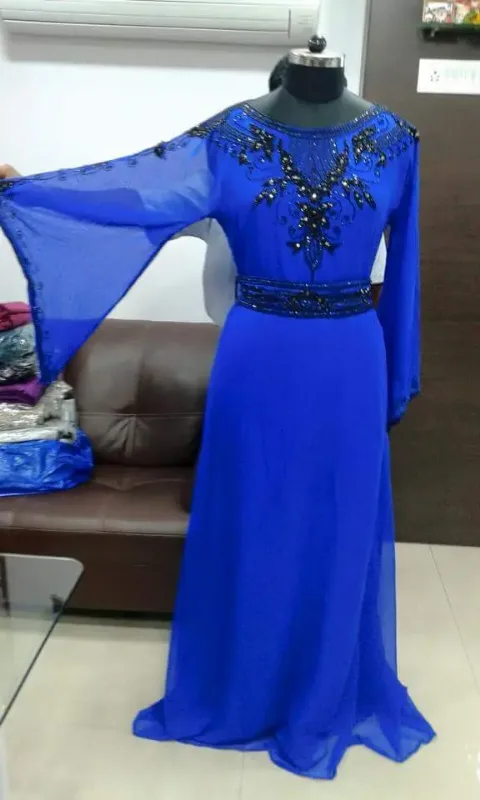 Picture of Party Wear Multicolor Georgette Farasha Dress for Women
