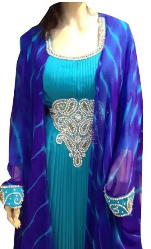 Picture of Radhe Designer White Georgette Kaftan Dress for Women - F9647