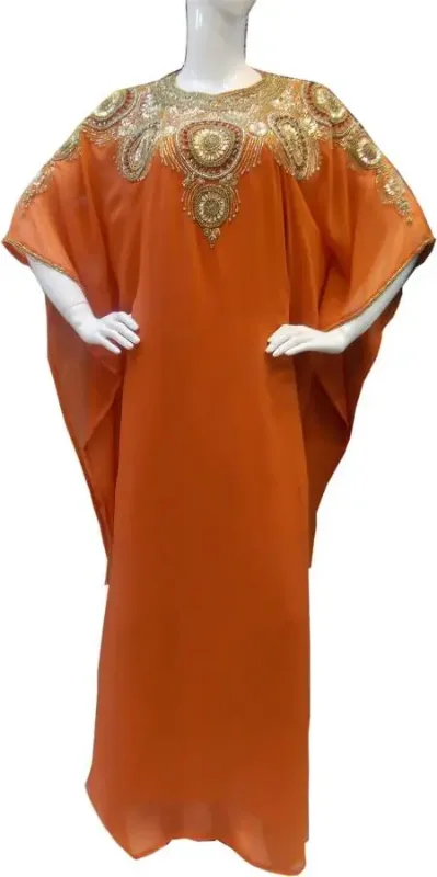 Picture of Refined Black Georgette Dubai Style Kaftan for Women