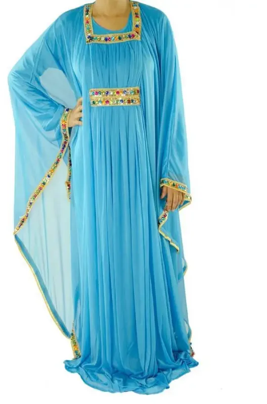Picture of Radhe Designer White Georgette Kaftan Dress for Women - F8460