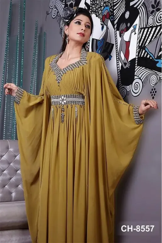Picture of Evening Multicolor Georgette Jalabiya Gown for Women