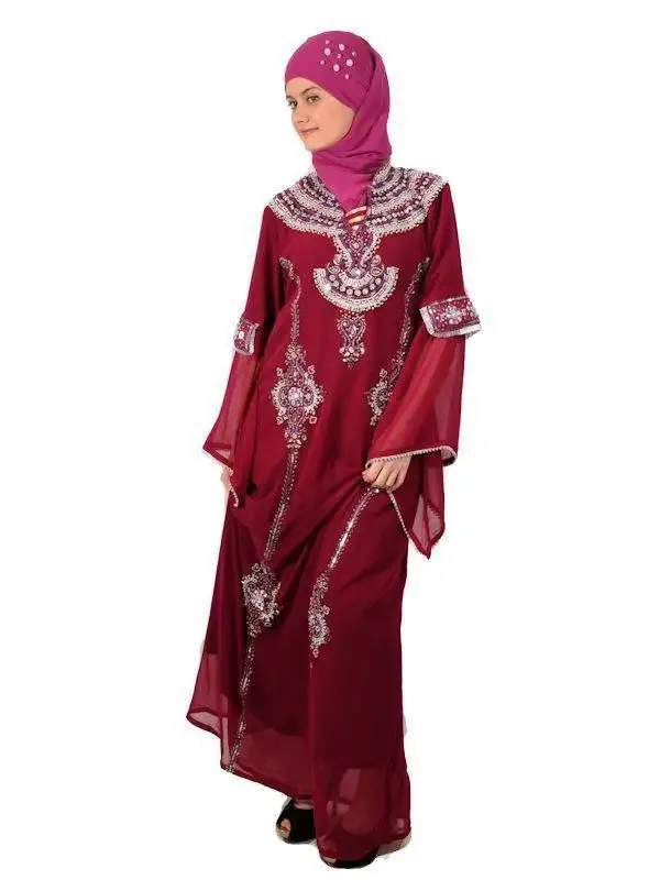 Picture of Classic Black Georgette Jalabiya Gown for Women