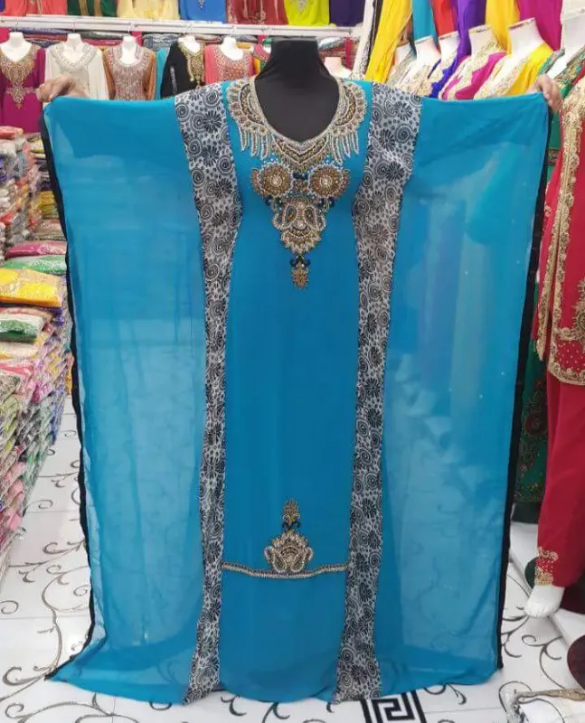 Picture of Radhe Designer Blue Georgette Kaftan Dress for Women - F3444
