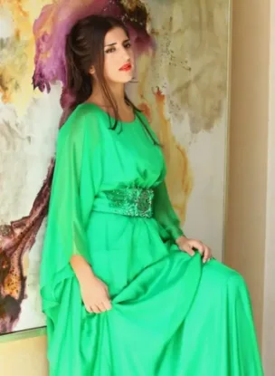 Picture of Blue Georgette Jilbab Dress for Women - Style F6525