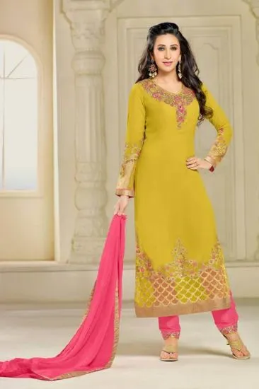 Picture of indian pakistani ethnic dress multi color cotton design