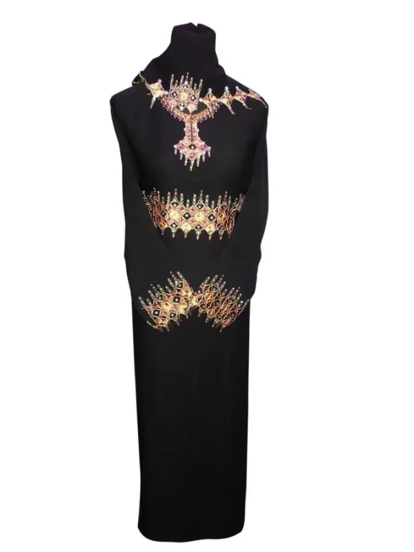 Picture of Radhe Designer Black Georgette Kaftan Dress for Women - F3711