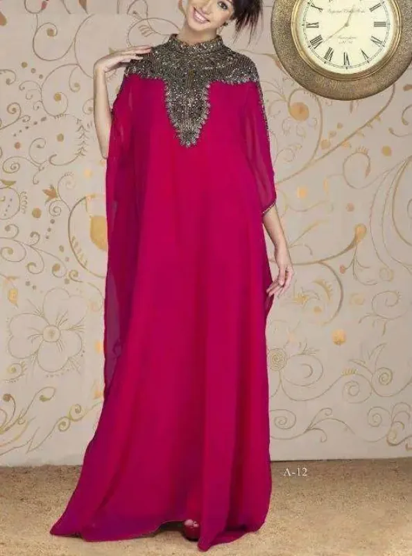 Picture of Festive Ready Multicolor Moroccan Kaftan Dress for Women