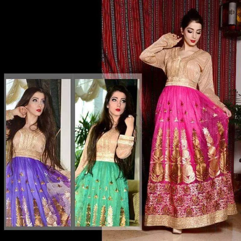 Picture of Radhe Designer Yellow Georgette Kaftan Dress for Women - F9611