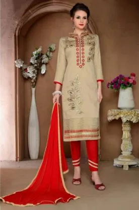 Picture of indian pakistani georgette embroidered pink & cream ana