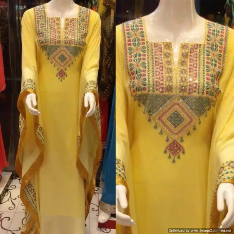 Picture of Radhe Designer Multicolor Georgette Kaftan Dress for Women - F2826