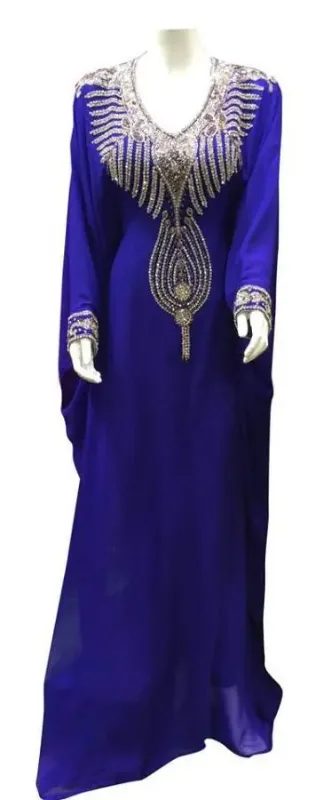 Picture of Radhe Designer White Georgette Kaftan Dress for Women - F9681