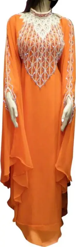 Picture of Radhe Designer Yellow Georgette Kaftan Dress for Women - F2833