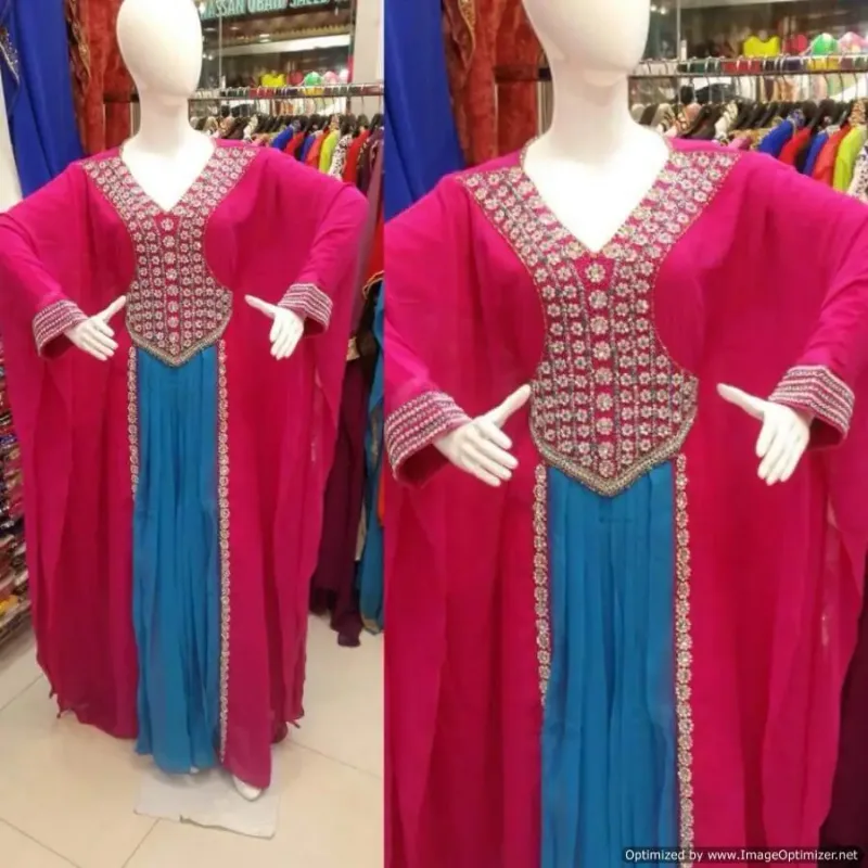 Picture of Radhe Designer Multicolor Georgette Kaftan Dress for Women - F2426