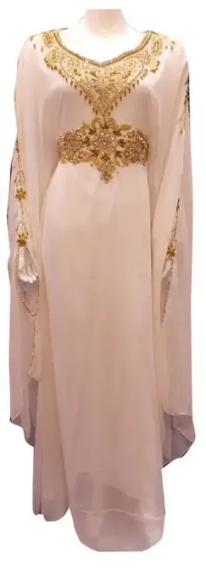 Picture of Radhe Designer White Georgette Kaftan Dress for Women - F9211