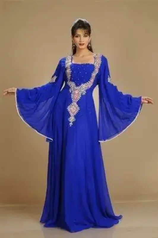 Picture of Radhe Designer White Cotton Kaftan Dress for Women - F9222