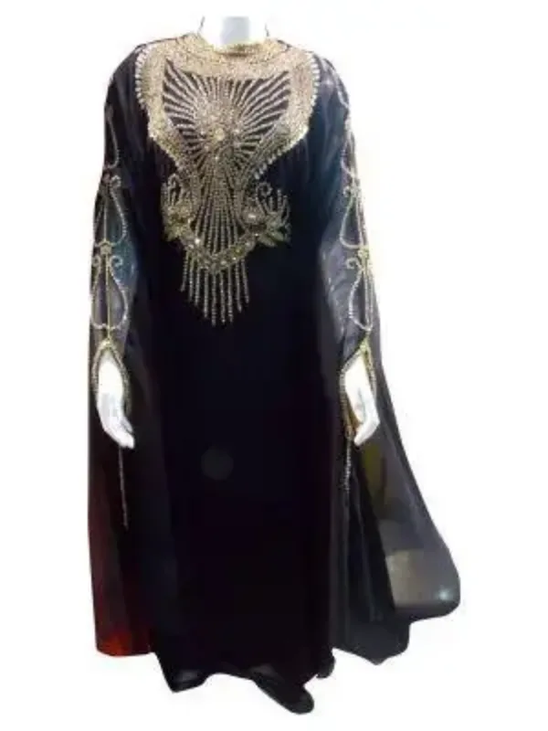 Picture of Radhe Designer Black Georgette Kaftan Dress for Women - F9219