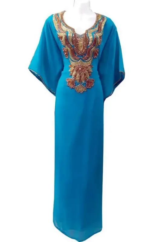 Picture of Radhe Designer Yellow Georgette Kaftan Dress for Women - F9237