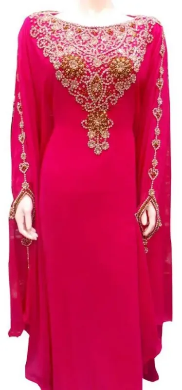 Picture of Radhe Designer White Georgette Kaftan Dress for Women - F9262