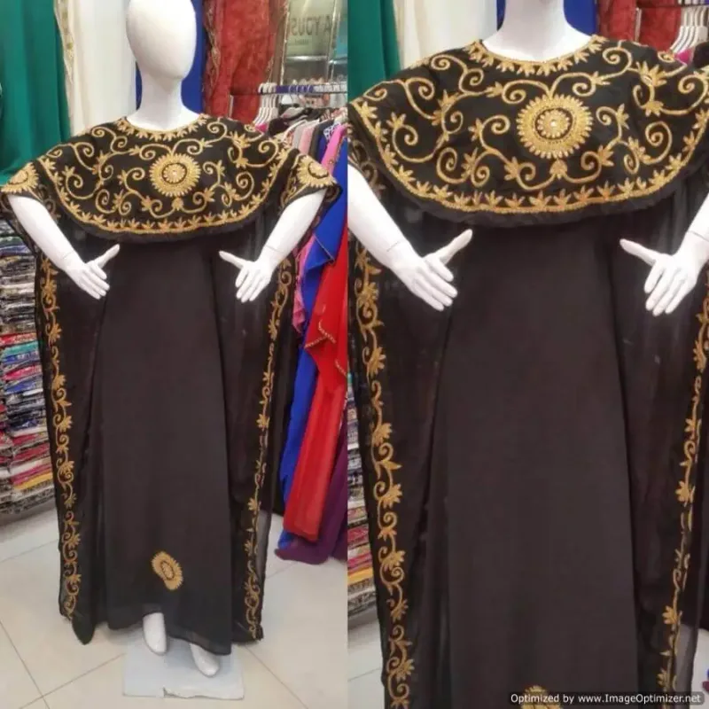 Picture of Radhe Designer White Georgette Kaftan Dress for Women - F2416