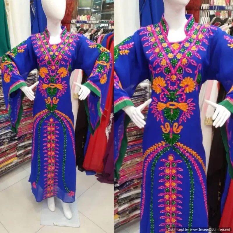 Picture of Radhe Designer Multicolor Georgette Kaftan Dress for Women - F2420