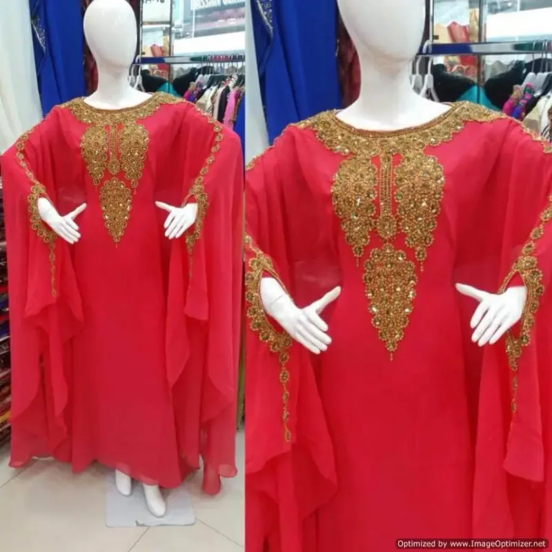 Picture of Radhe Designer Pink Cotton Kaftan Dress for Women - F2412
