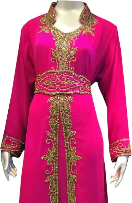 Picture of Radhe Designer White Georgette Kaftan Dress for Women - F2444