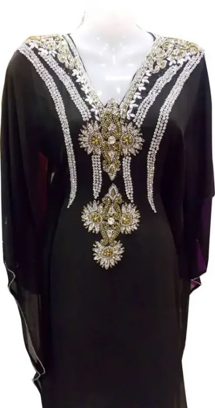 Picture of Radhe Designer White Georgette Kaftan Dress for Women - F9279